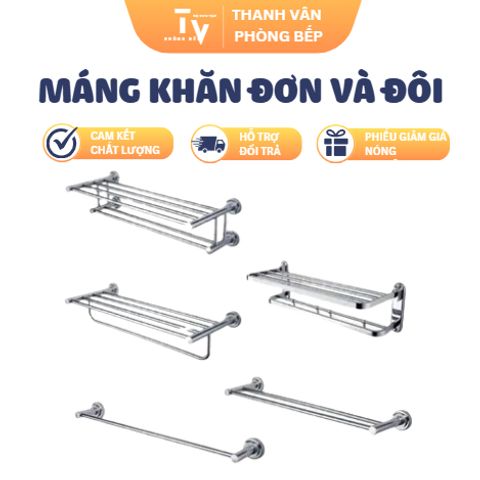 Máng khăn đơn và đôi đủ size đủ loại (TV1345)