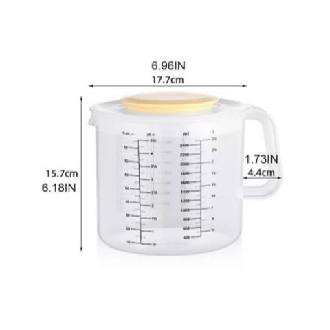 Ca Đánh Trứng Nhựa Có Nắp 2.5L - Dụng Cụ Nhà Bếp TVKITCHEN Tiện Lợi, Lý Tưởng Cho Làm Bánh và Pha Chế (TV1431)