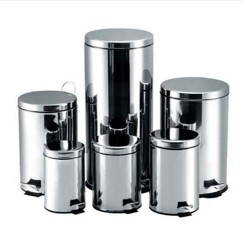 Thùng rác inox đạp chân tròn được làm từ nhựa PVC (TV1391)