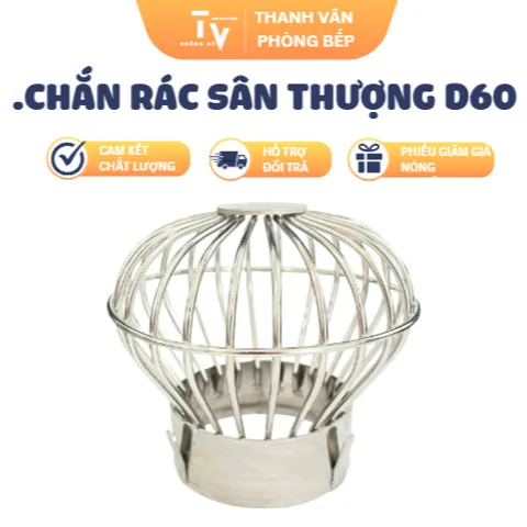 Chắn Rác Sân Thượng Inox Cao Cấp D60 - Giải Pháp Tiện Lợi Cho Không Gian Ngoài Trời Tại TVKITCHEN (TV1231)