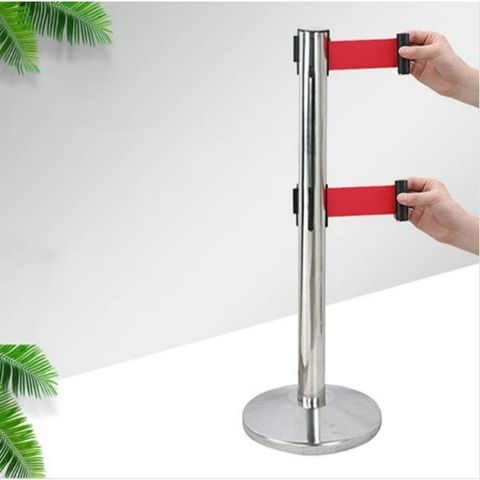 Cột chắn inox 2 dây kéo căng 2m - 5m (sẵn 2 dây kéo) (TV1356)