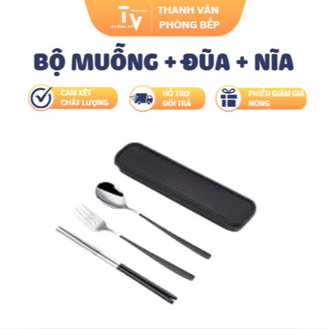 Bộ muỗng + đũa + nĩa nhiều màu sắc (TV1321)