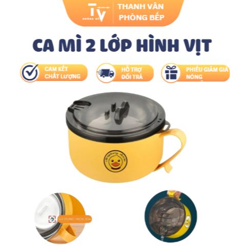 Ca mì 2 lớp hình vịt dễ thương (TV1304)