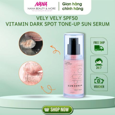Tinh Chất Chống Nắng Vely Vely Vitamin Dark Spot Tone Up - Serum Nâng Tone Da SPF50+ PA++++ 30ML Hàn Quốc