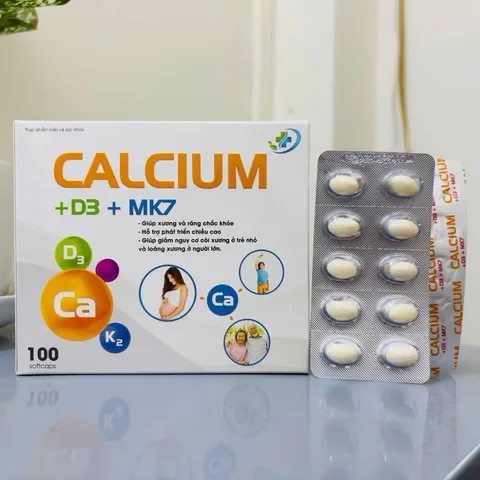 Viên Uống Bổ Sung Canxi D3 MK7 - Hỗ Trợ Phát Triển Xương Cho Bà Bầu, Trẻ Nhỏ, Người Lớn - 100 Viên