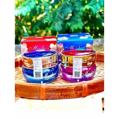 Combo Kem Dưỡng Trắng Da MEIDUZI Xanh Đỏ Ngày Và Đêm - Mờ Thâm Sạm, Nám Mụn 20Gram - Chăm Sóc Da Từ Thiên Nhiên Nhật Bản