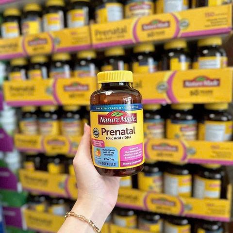 Viên uống bổ bầu Prenatal Nature Made 150 viên - Vitamin và khoáng chất cho mẹ và bé, Hỗ trợ phát triển não bộ và sức khỏe thai kỳ