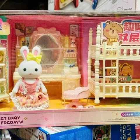 Đồ chơi nhà búp bê căn phòng thỏ trắng 5523 - Đồ chơi sáng tạo phát triển trí tưởng tượng cho trẻ em từ 3 tuổi trở lên