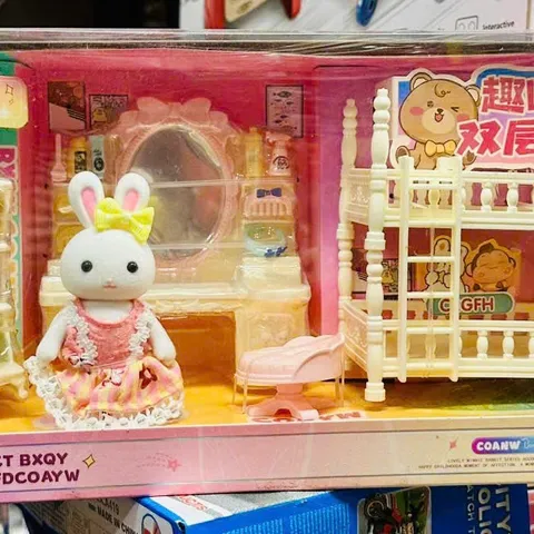 Đồ chơi nhà búp bê căn phòng thỏ trắng 5523 - Đồ chơi sáng tạo phát triển trí tưởng tượng cho trẻ em từ 3 tuổi trở lên