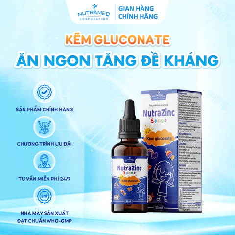 Siro Nutrazinc 30ml - Hỗ trợ bổ sung kẽm, giúp bé ăn ngon và tăng cường sức đề kháng hiệu quả