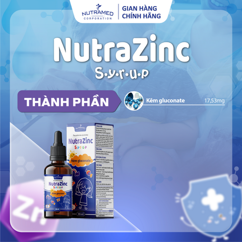 Siro Nutrazinc 30ml - Hỗ trợ bổ sung kẽm, giúp bé ăn ngon và tăng cường sức đề kháng hiệu quả