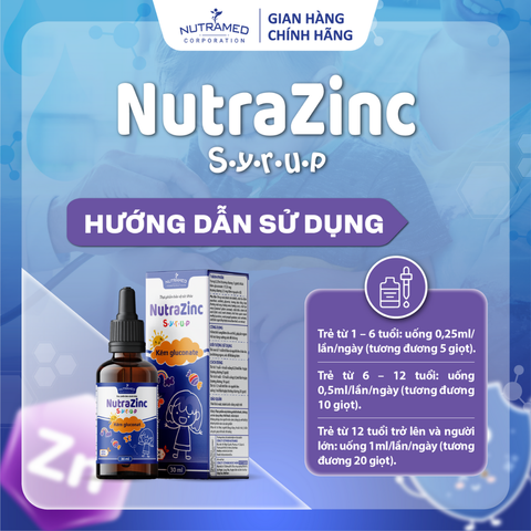 Siro Nutrazinc 30ml - Hỗ trợ bổ sung kẽm, giúp bé ăn ngon và tăng cường sức đề kháng hiệu quả