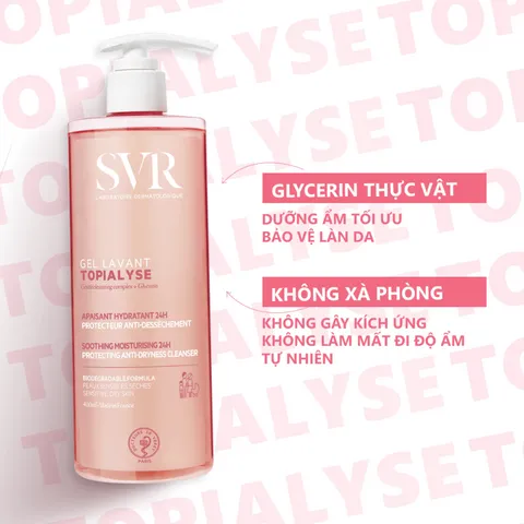 Sữa Rửa Mặt Gel SVR 400ml - Làm Sạch Dịu Nhẹ, Dưỡng Ẩm Cho Da Nhạy Cảm, Không Chứa Xà Phòng, An Toàn Cho Trẻ Sơ Sinh