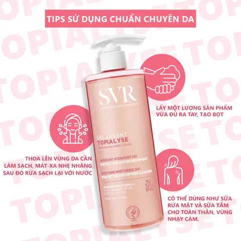 Sữa Rửa Mặt Gel SVR 400ml - Không Chứa Xà Phòng, Làm Sạch Dịu Nhẹ & Dưỡng Ẩm An Toàn Cho Da Nhạy Cảm, Trẻ Sơ Sinh