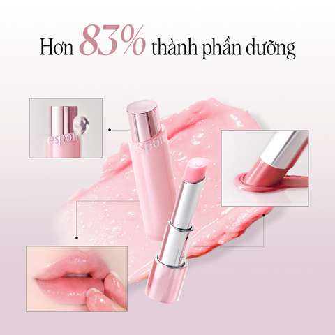 Set Son Dưỡng Môi Espoir Bare Glow Lip Balm 5 Pinch Rose + Son Tint Glaze Mini Ginger Peach - Bộ Chăm Sóc Môi Rạng Rỡ Hàn Quốc