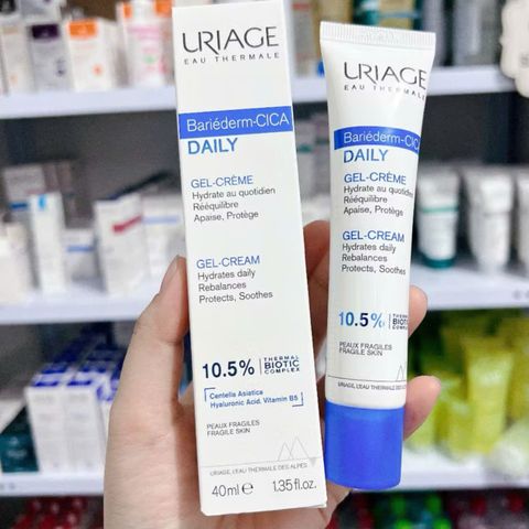 Gel Dưỡng Da Uriage Cica Daily 40ml - Làm Dịu, Phục Hồi, Dưỡng Ẩm Cho Da Nhạy Cảm, Chứa 10.5% Thermal-Biotic, Chiết Xuất Rau Má