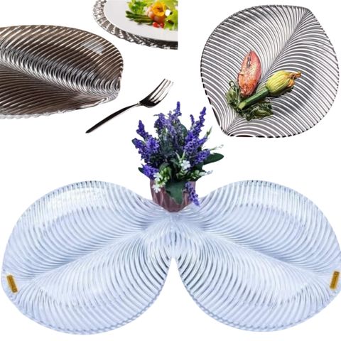 Bộ 2 Đĩa Lá Nachtmann Mambo 98034 32cm - Pha Lê Không Chì Sang Trọng, Đẹp Mắt, Bền Bỉ, Nhập Khẩu Đức