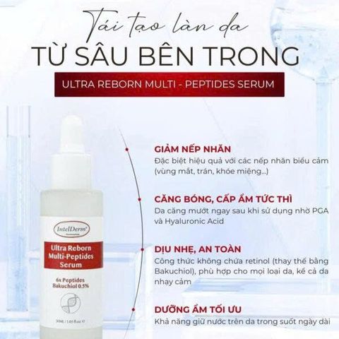 Serum Ultra Reborn Multi – Peptides 30ml - Cải thiện lão hóa, giảm nếp nhăn, làm săn chắc và sáng da, giải pháp chăm sóc da hoàn hảo từ IntelDerm