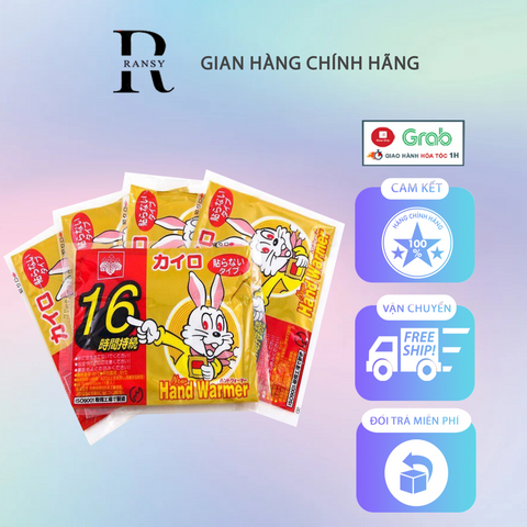 Miếng Dán Giữ Nhiệt Kairo Hand Warmer Nhật Bản - 10 Miếng Giữ Ấm Cơ Thể Liên Tục Đến 16 Giờ, Tiện Lợi Cho Mùa Đông