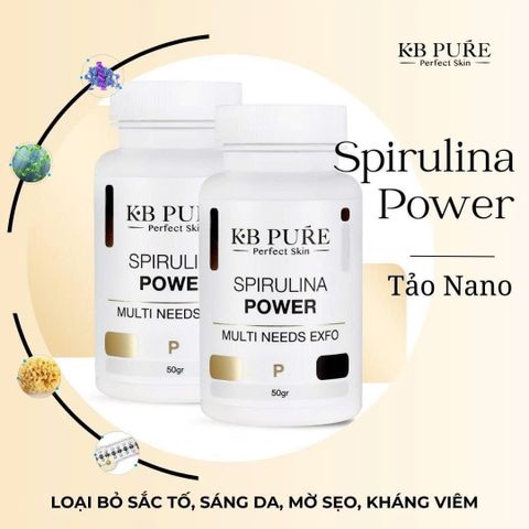 Bột Tảo Spirulina Power KB Pure - Kháng Viêm, Làm Sáng Da, Mờ Sẹo Chuyên Nghiệp, Chăm Sóc Da Hiệu Quả, Dược Mỹ Phẩm Israel