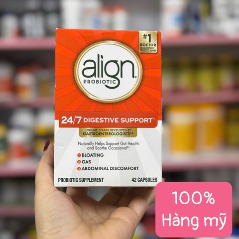 Viên uống Align Probiotic 42 viên - Men vi sinh hỗ trợ tiêu hóa, giảm đầy hơi, chướng bụng - Sức khỏe đường ruột tối ưu