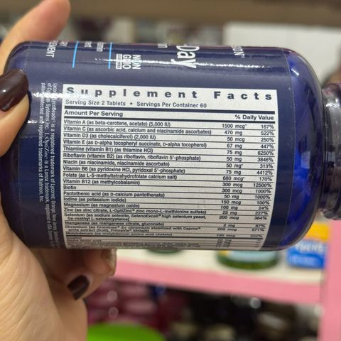 Life Extension Two-Per-Day Multivitamin 120 viên – Viên uống bổ sung vitamin và khoáng chất tổng hợp hàm lượng cao