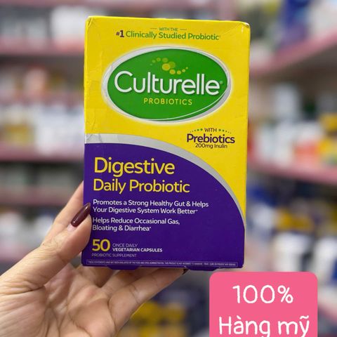 Viên uống Culturelle Probiotic 50 viên - Hỗ trợ tiêu hóa tự nhiên, cân bằng vi sinh đường ruột, tăng cường sức khỏe miễn dịch