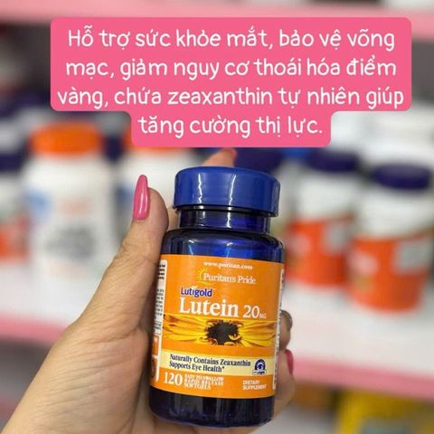 Viên Uống Bổ Mắt Puritan's Pride Lutigold 20mg - Hỗ Trợ Thị Lực, Giảm Mỏi Mắt, Bảo Vệ Võng Mạc Từ Ánh Sáng Xanh, 120 Viên