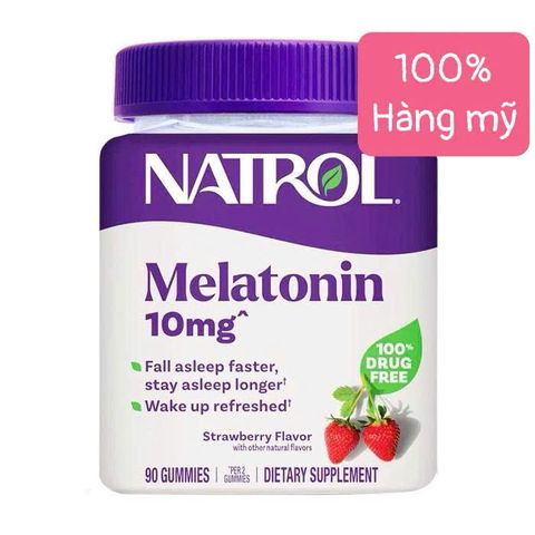 Kẹo Dẻo Ngủ Ngon Natrol Gummies 10mg - Hỗ Trợ Giấc Ngủ Chất Lượng, Làm Đẹp Da, Giàu Vitamin C, D, Zinc - 90 Viên