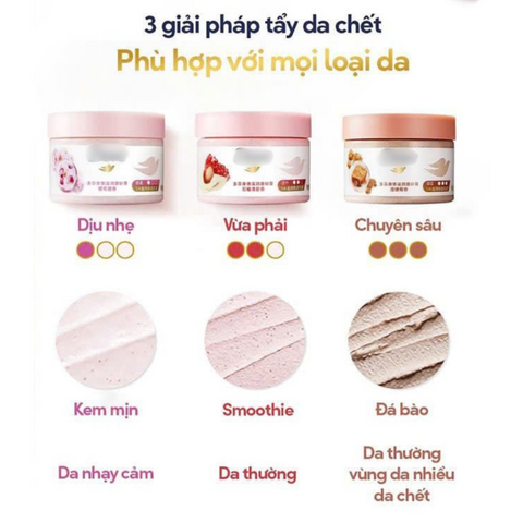 Kem Tẩy Da Chết Dove 225ml - Exfoliating Body Scrub, Giữ Ẩm, Dưỡng Trắng Da Mềm Mịn, Chiết Xuất Macca và Lựu Đỏ