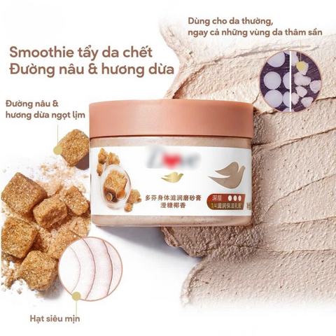 Kem Tẩy Da Chết Dove 225ml - Exfoliating Body Scrub, Giữ Ẩm, Dưỡng Trắng Da Mềm Mịn, Chiết Xuất Macca và Lựu Đỏ