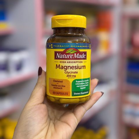 Viên uống Nature Made Magnesium Glycinate 200mg - Hỗ trợ giấc ngủ ngon, thư giãn cơ bắp, giảm căng thẳng - 60 viên