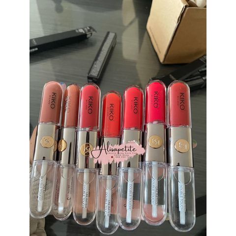Son KIKO Unlimited Double Touch 2 Đầu - Son Kem Lì và Bóng Dưỡng Cao Cấp