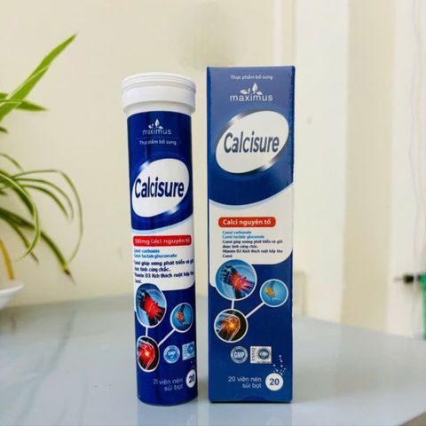 Viên sủi Canxi CALCISURE cho trẻ từ 1 tuổi - Hỗ trợ phát triển xương chắc khỏe, hương vị cam tự nhiên dễ uống
