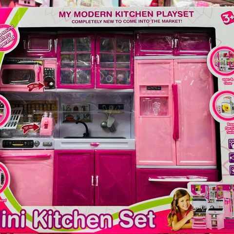 Đồ chơi nhà bếp 3 ngăn 5627 với đèn và âm thanh - Bộ đồ chơi nấu ăn nhập vai cho trẻ em, phát triển tư duy sáng tạo