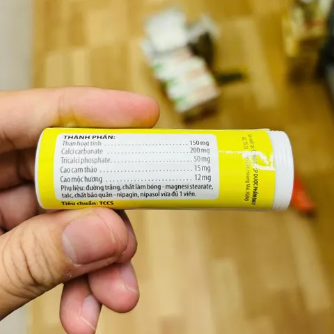 Tiêu đen than hoạt tính Carbovis 15 viên nhai - Hỗ trợ tiêu hóa, giảm đầy bụng, tiêu chảy, ợ hơi hiệu quả.