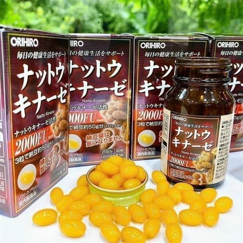 Viên Uống Nattokinase 2000FU Orihiro - Hỗ Trợ Sức Khỏe Tim Mạch và Tuần Hoàn Máu, 60 Viên Nhật Bản