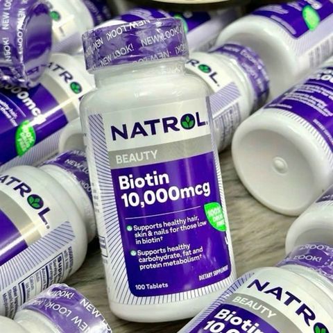 Viên ngậm Natrol Biotin Beauty 10000mcg - Hỗ trợ làm đẹp tóc, da, móng chắc khỏe, sản phẩm chức năng chất lượng từ Mỹ