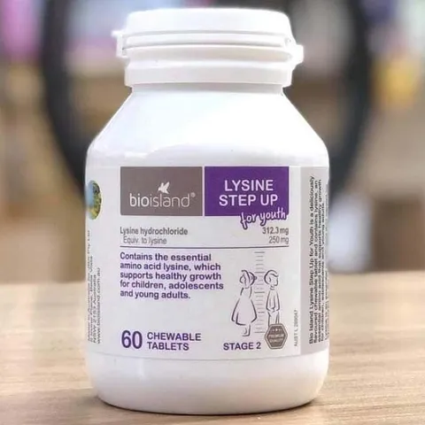Viên tăng chiều cao Lysine Step Up BioIsland 60 viên, hỗ trợ xương phát triển
