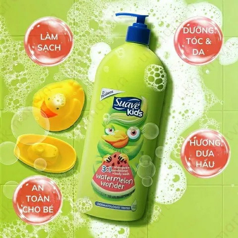 Sữa tắm gội cho bé hương hoa quả  không cay mắt Suave kids