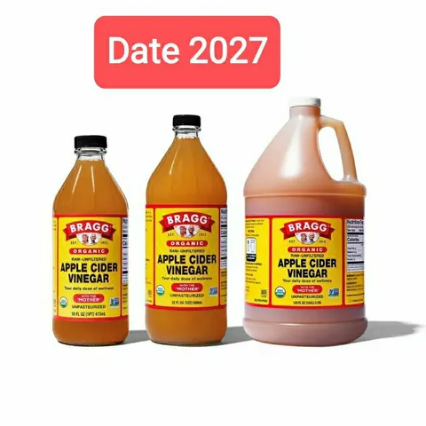 Giấm Táo Hữu Cơ Bragg Mỹ - Giấm Không Lọc, Chứng Nhận USDA, Chai Thủy Tinh 473ml - Lợi Ích Sức Khỏe Tự Nhiên