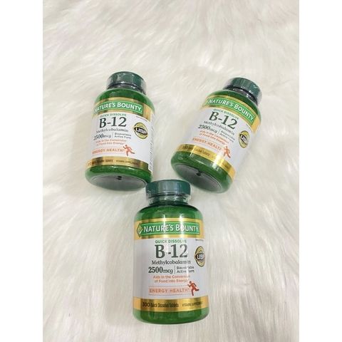 Viên bổ sung Vitamin B12 Nature's Bounty 2500mcg - Hỗ trợ năng lượng, hệ thần kinh và sức khỏe tim mạch, cho người ăn chay và tuổi từ 40 trở lên