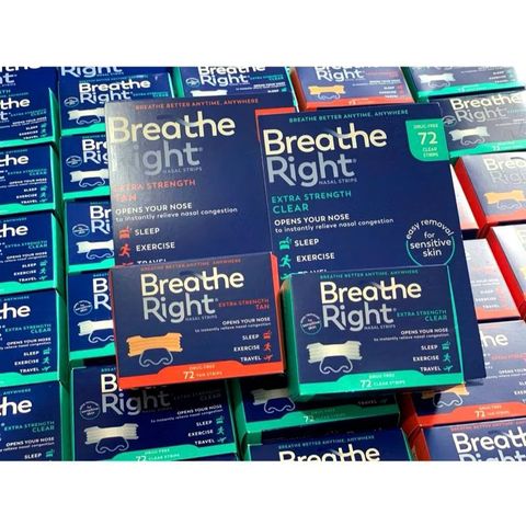 Miếng Dán Mũi Giảm Nghẹt Breathe Right® - Giúp Ngủ Ngon Hơn, Giảm Ngáy Và Nghẹt Mũi, Dành Cho Da Nhạy Cảm và Thường, Hàng Mỹ Date 2029