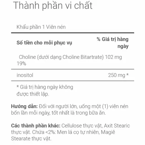 [Date 8/27] Viên uống tăng cường hệ miễn dịch, cải thiện thiếu máu và tim mạch Puritans pride Choline Inositol