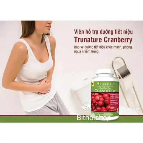 [Date 2026] Viên uống hỗ trợ đường tiết niệu, tiêu hoá Trunature Cranberry 650mg 140 viên