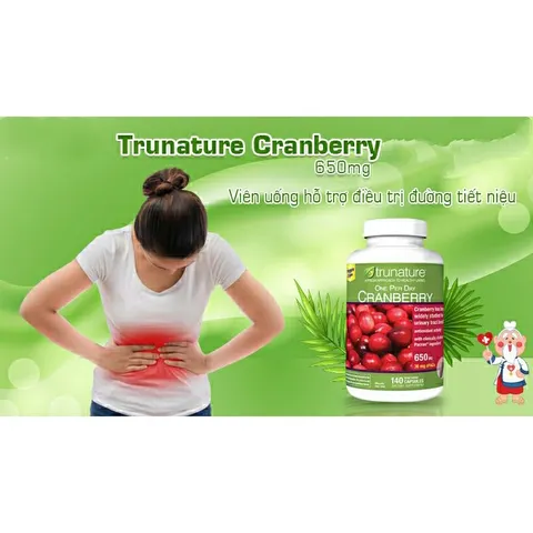 [Date 2026] Viên uống hỗ trợ đường tiết niệu, tiêu hoá Trunature Cranberry 650mg 140 viên