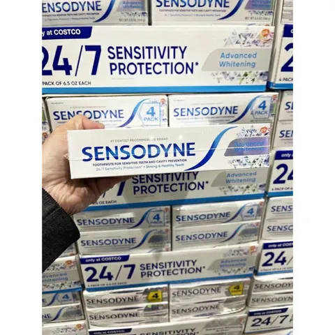Kem đánh răng Sensodyne Advanced Whitening 184g - Giảm ê buốt, làm trắng răng hiệu quả cho người lớn và trẻ em trên 12 tuổi