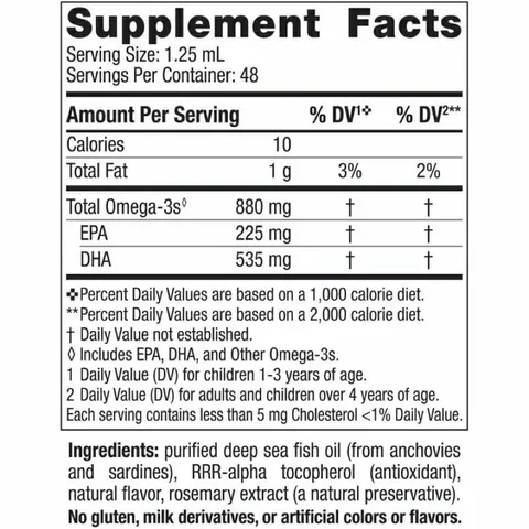 Viên bổ sung DHA Nordic Naturals Xtra 880mg cho bé 1-6 tuổi - Omega-3 tự nhiên, hỗ trợ trí tuệ và sức khỏe trẻ nhỏ 60ml