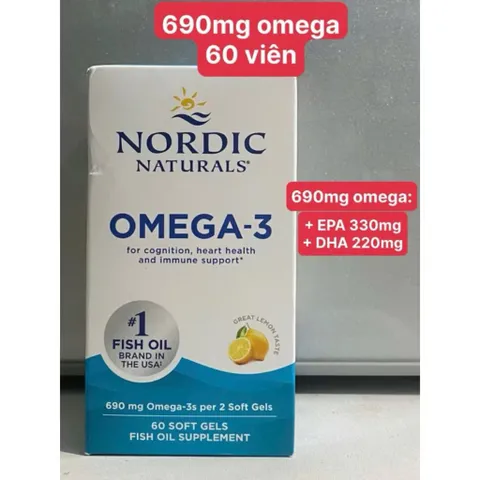 Viên uống bổ sung Omega 3 Nordic Naturals Lemon Flavor 690mg hương chanh