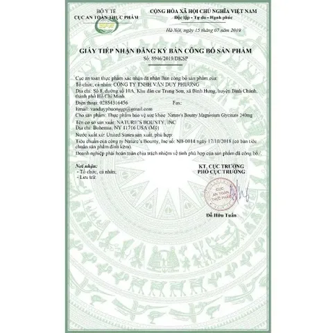 [Date 2028] Viên Uống Magiê Hỗ Trợ Xương Cơ , Hệ Thần Kinh Magnesium Glycinate 240mg Nature's Bounty 180 viên